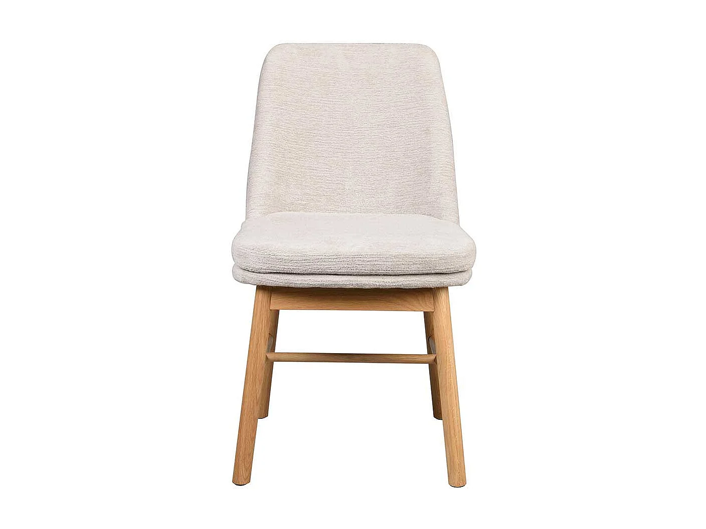 Esszimmerstühle aus Eiche Massivholz Webstoff in Cremeweiß (2er Set)