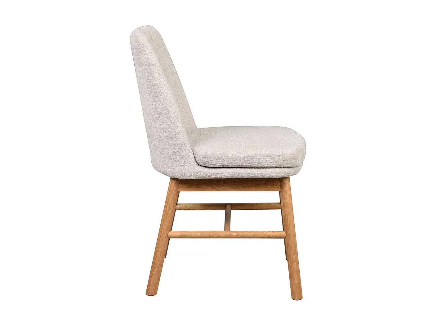 Esszimmerstühle aus Eiche Massivholz Webstoff in Cremeweiß (2er Set)