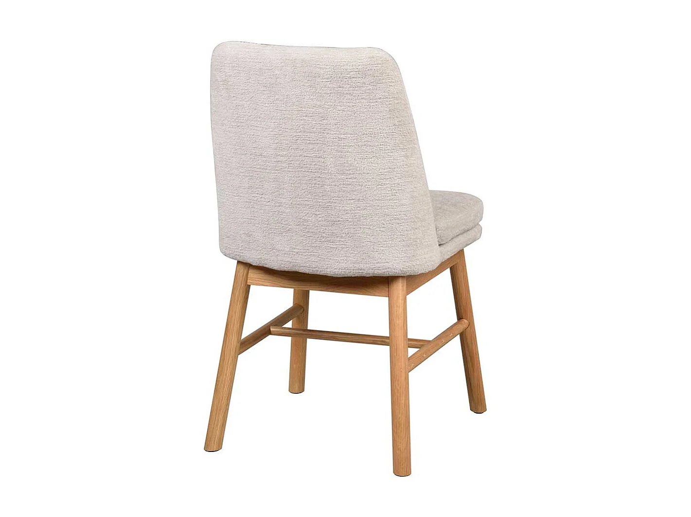 Esszimmerstühle aus Eiche Massivholz Webstoff in Cremeweiß (2er Set)