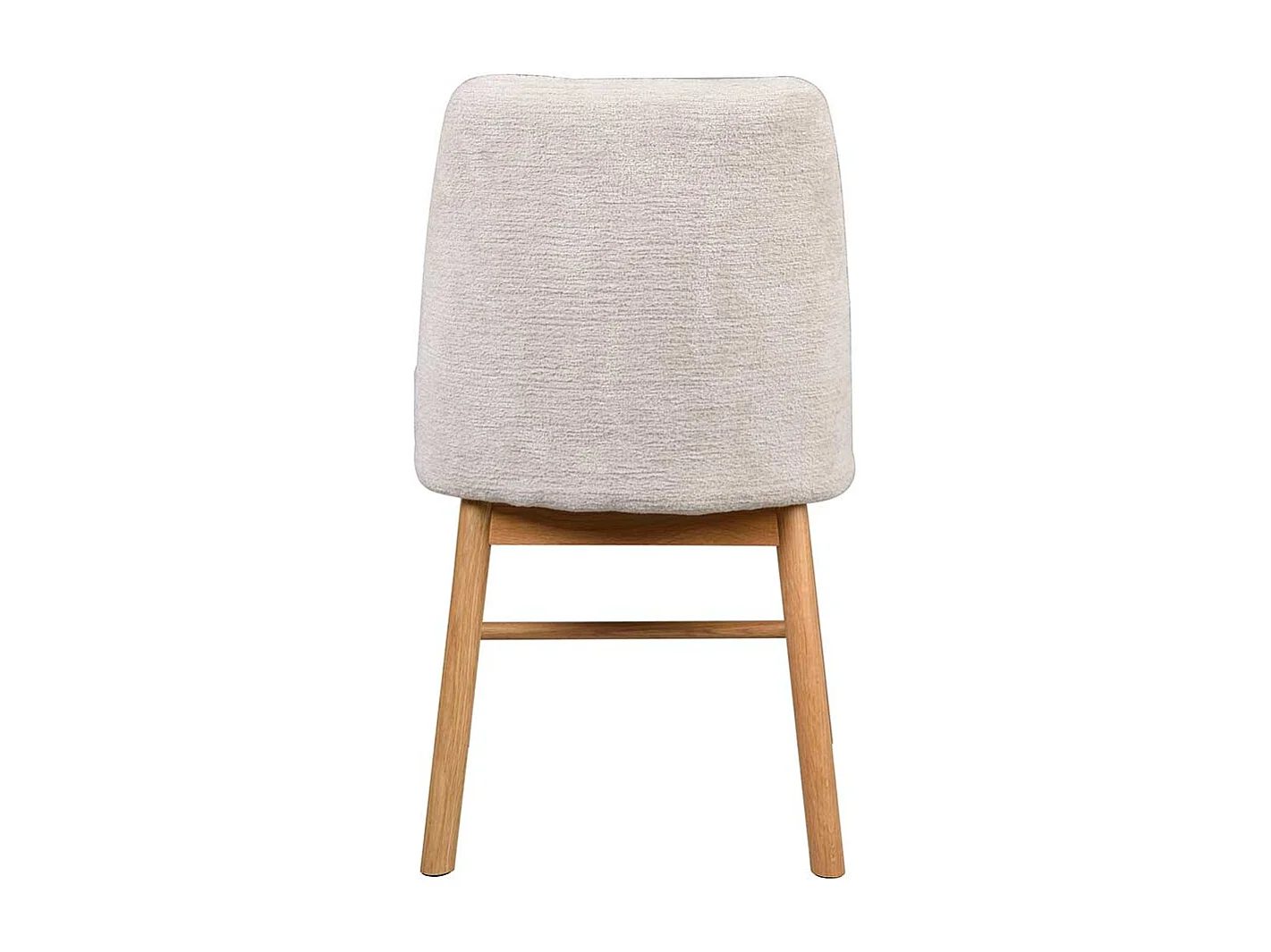 Esszimmerstühle aus Eiche Massivholz Webstoff in Cremeweiß (2er Set)