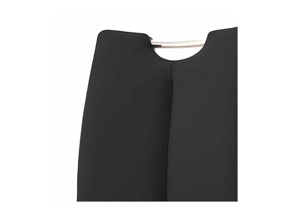 Schwingstuhl aus Kunstleder Schwarz Edelstahl (2er Set)