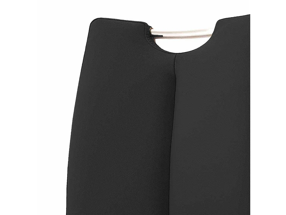 Schwingstuhl aus Kunstleder Schwarz Edelstahl (2er Set)