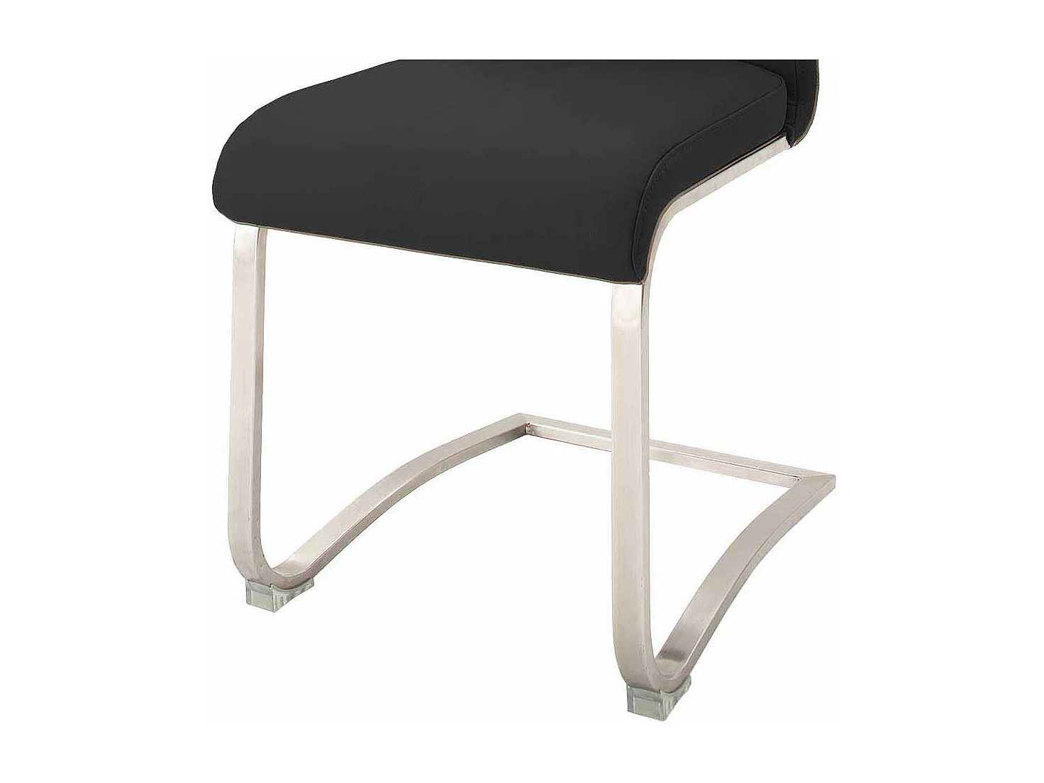 Schwingstuhl aus Kunstleder Schwarz Edelstahl (2er Set)