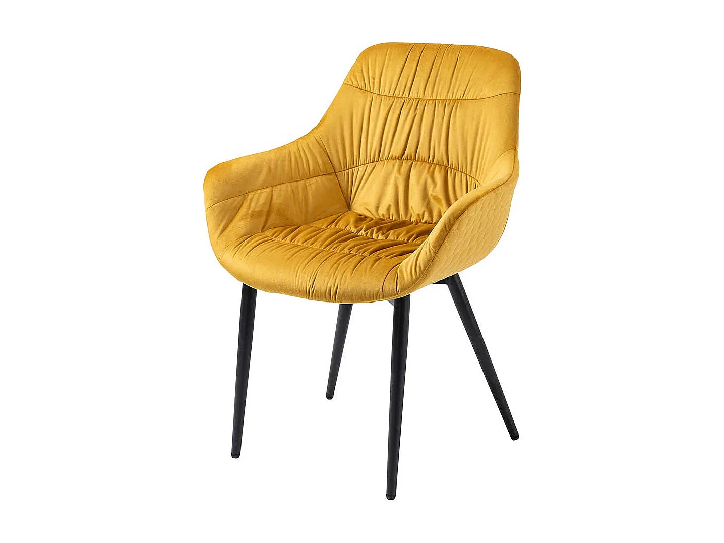 Gelber Polsterstuhl Esszimmer aus Samt Metall