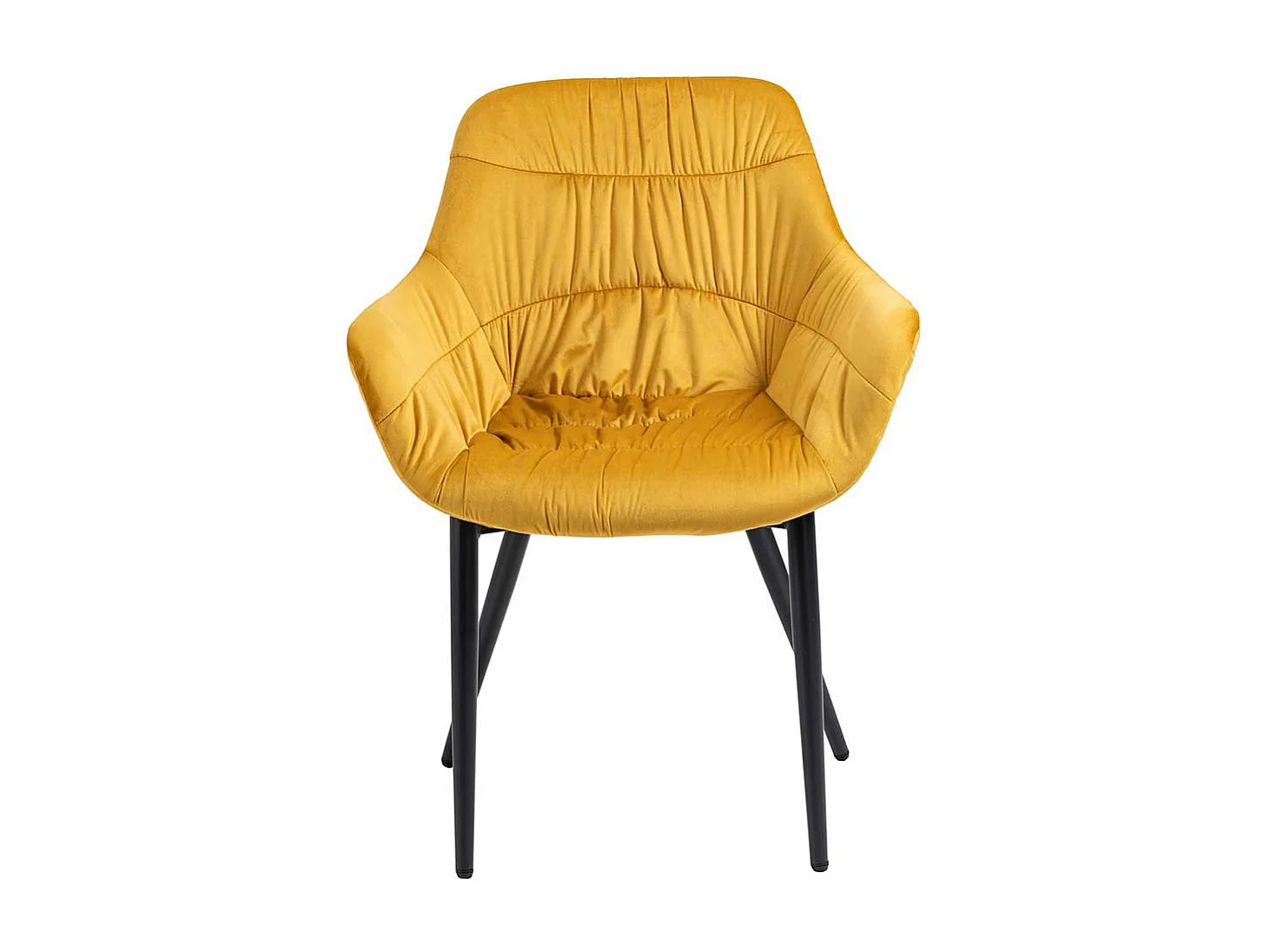 Gelber Polsterstuhl Esszimmer aus Samt Metall
