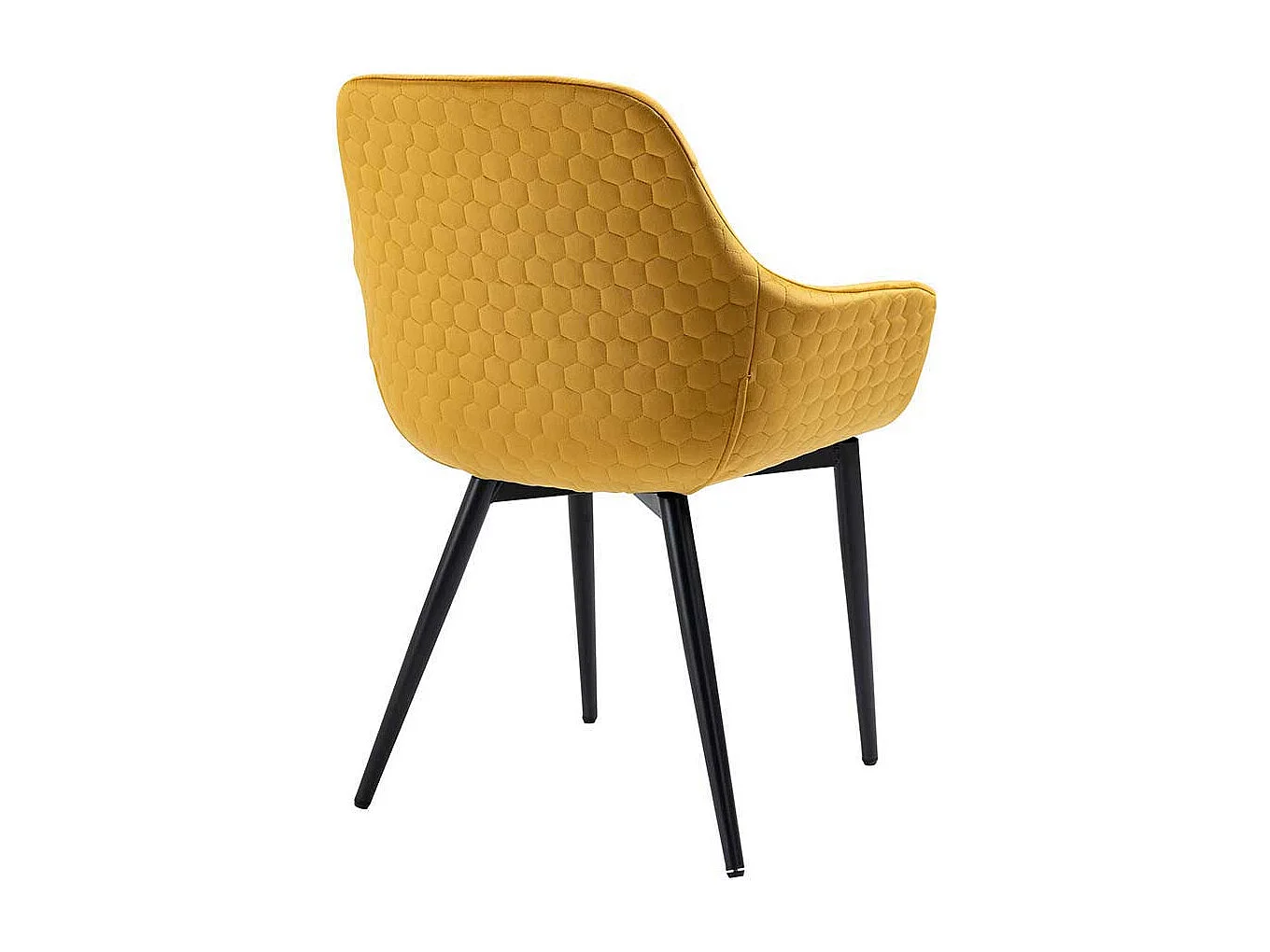 Gelber Polsterstuhl Esszimmer aus Samt Metall