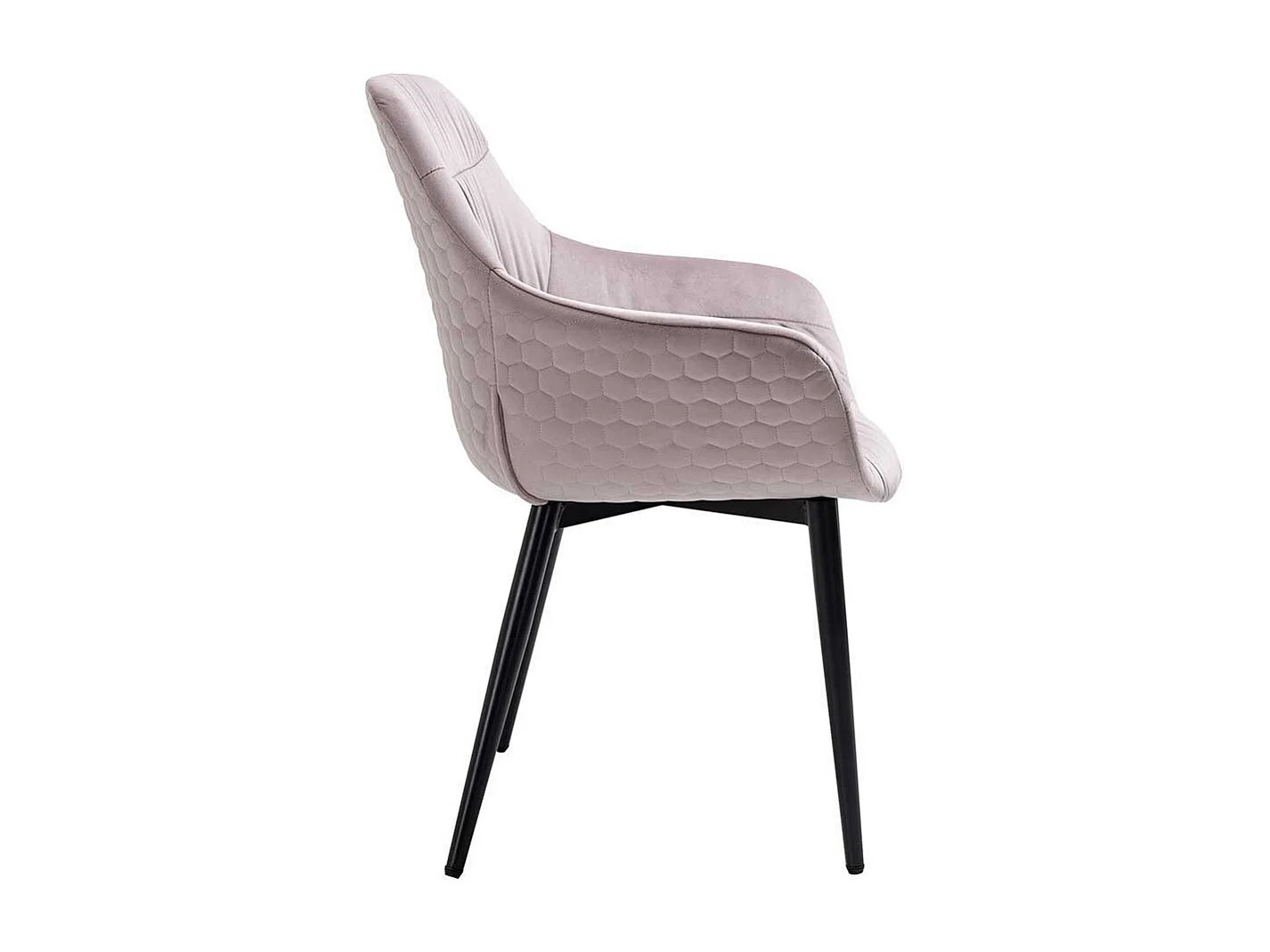 Rosa Armlehnstuhl mit Bezug aus Samt Gestell aus Metall