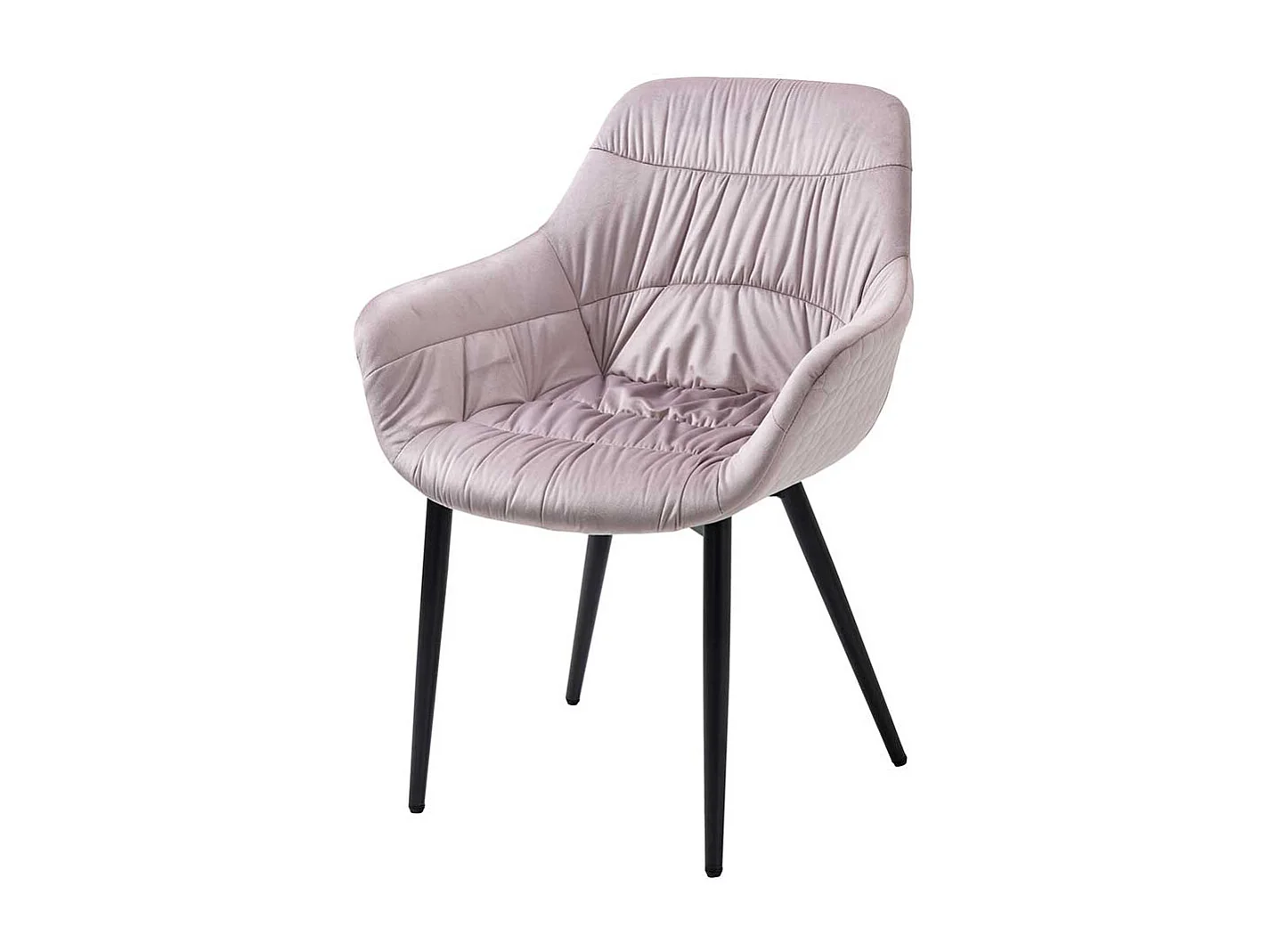 Rosa Armlehnstuhl mit Bezug aus Samt Gestell aus Metall