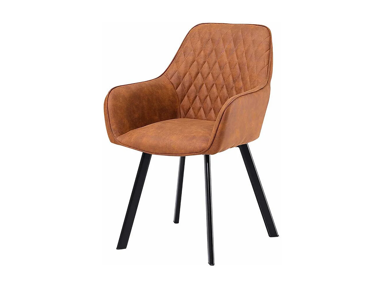 Esstischstühle in Braun Microfaser Edestahl Fußgestell (2er Set)