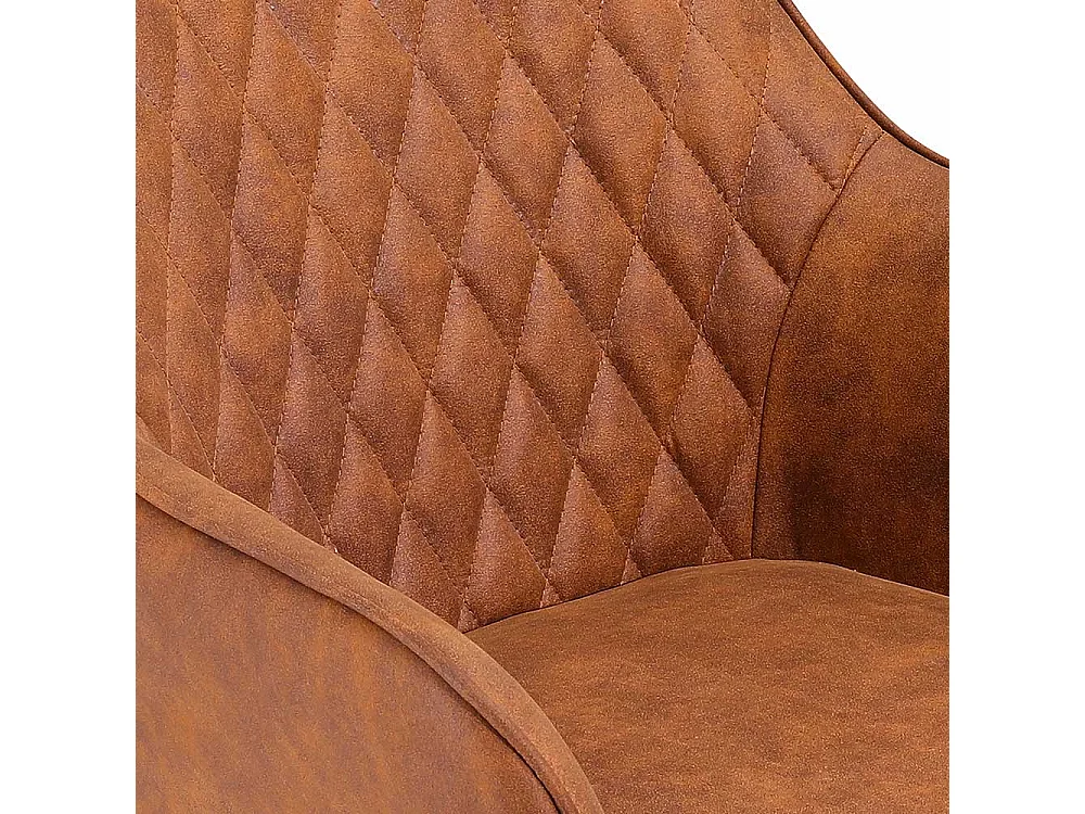 Esstischstühle in Braun Microfaser Edestahl Fußgestell (2er Set)