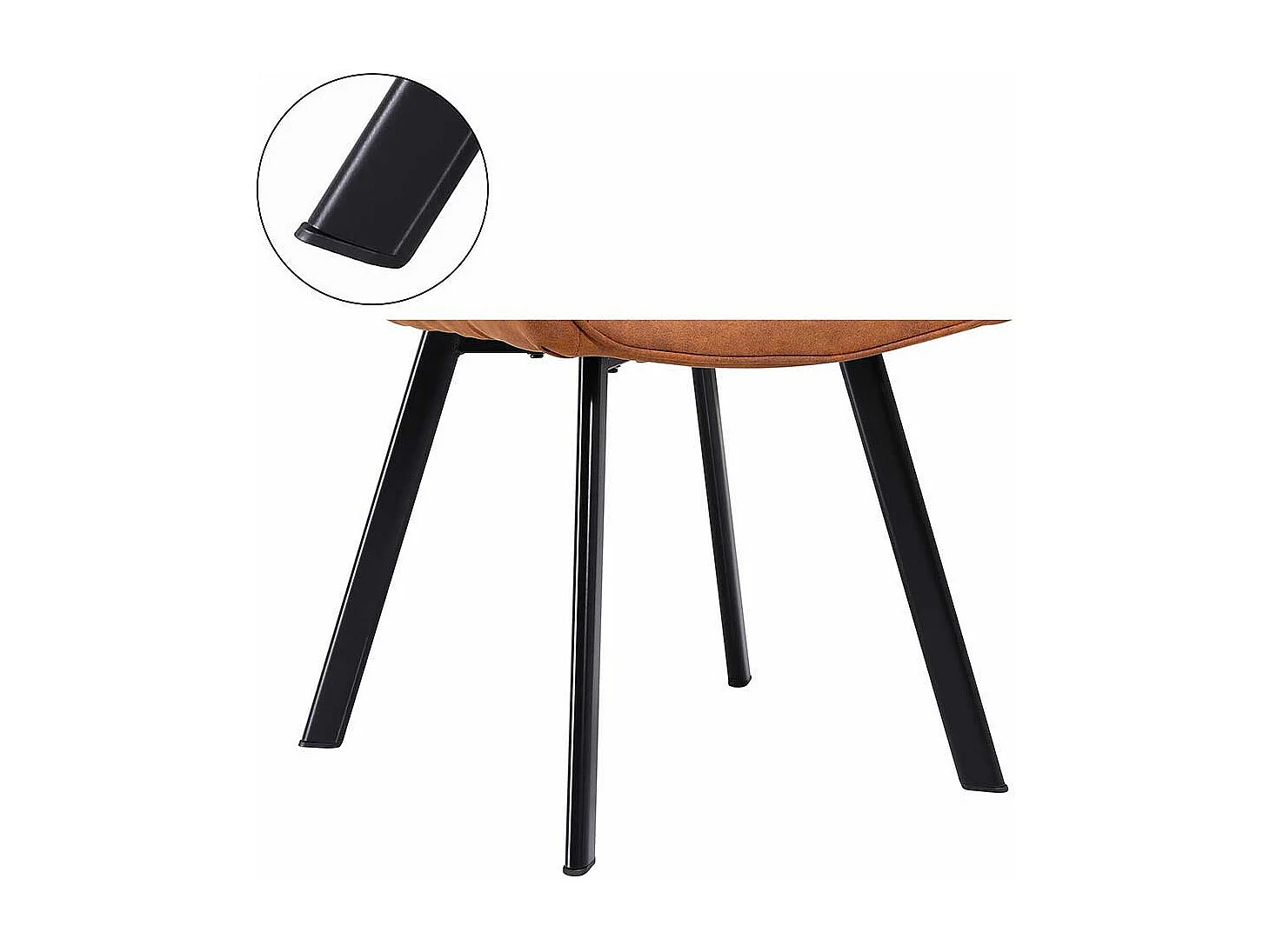 Esstischstühle in Braun Microfaser Edestahl Fußgestell (2er Set)