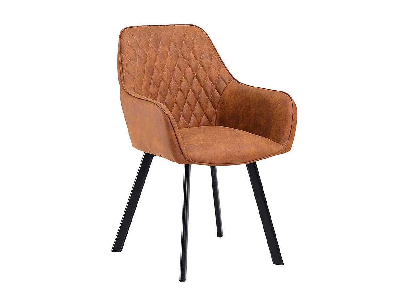 Esstischstühle in Braun Microfaser Edestahl Fußgestell (2er Set)