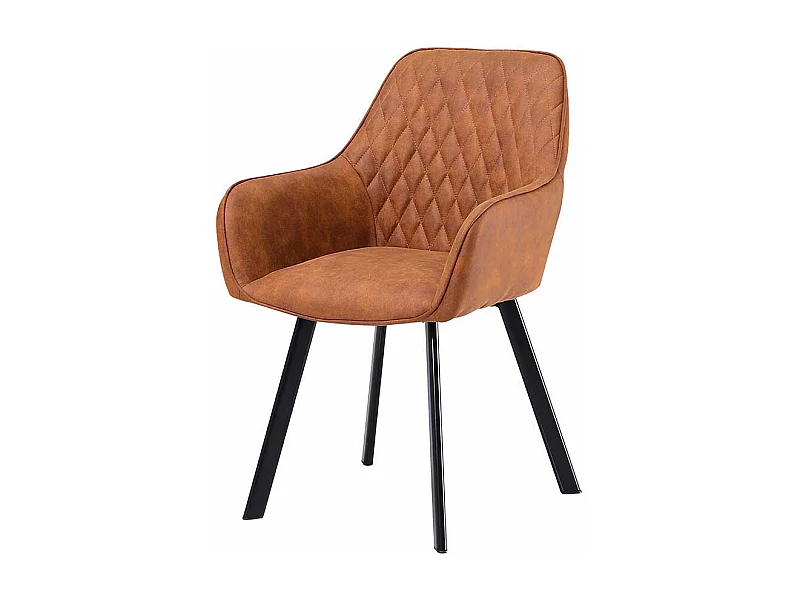 Esstischstühle in Braun Microfaser Edestahl Fußgestell (2er Set)