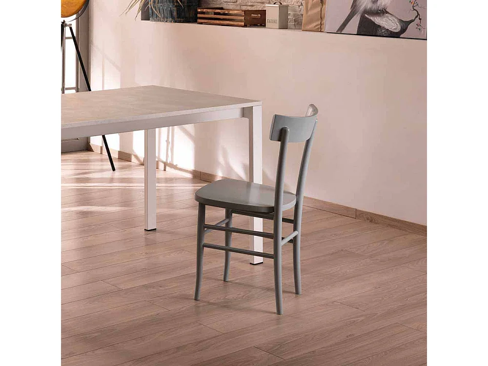 Esszimmerstuhl in Hellgrau Buche (2er Set)