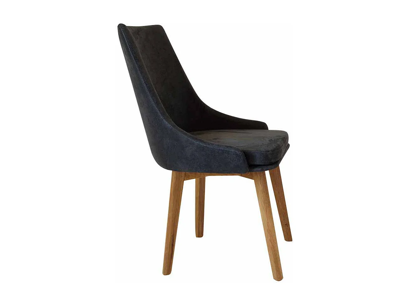 Esstischstuhl in Anthrazit Microfaser Massivholzbeinen