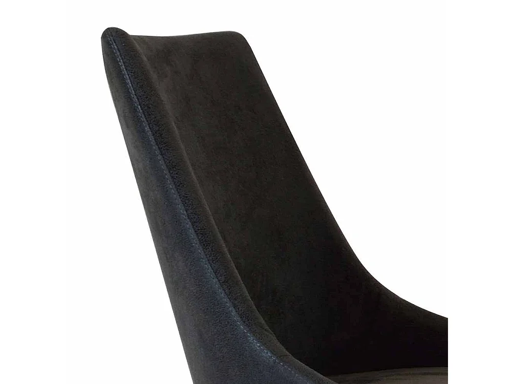 Esstischstuhl in Anthrazit Microfaser Massivholzbeinen