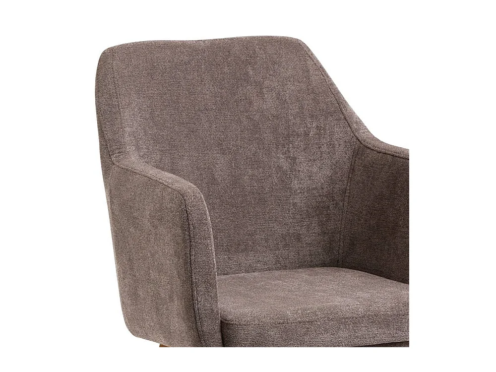 Armlehnstuhl Polsterstuhl in Braun aus Flockstoff