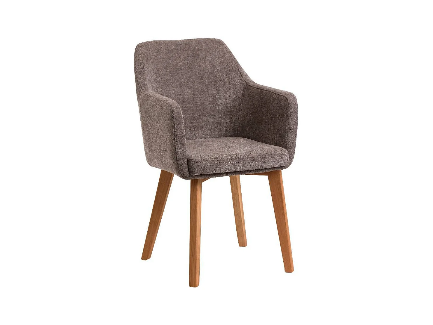 Armlehnstuhl Polsterstuhl in Braun aus Flockstoff