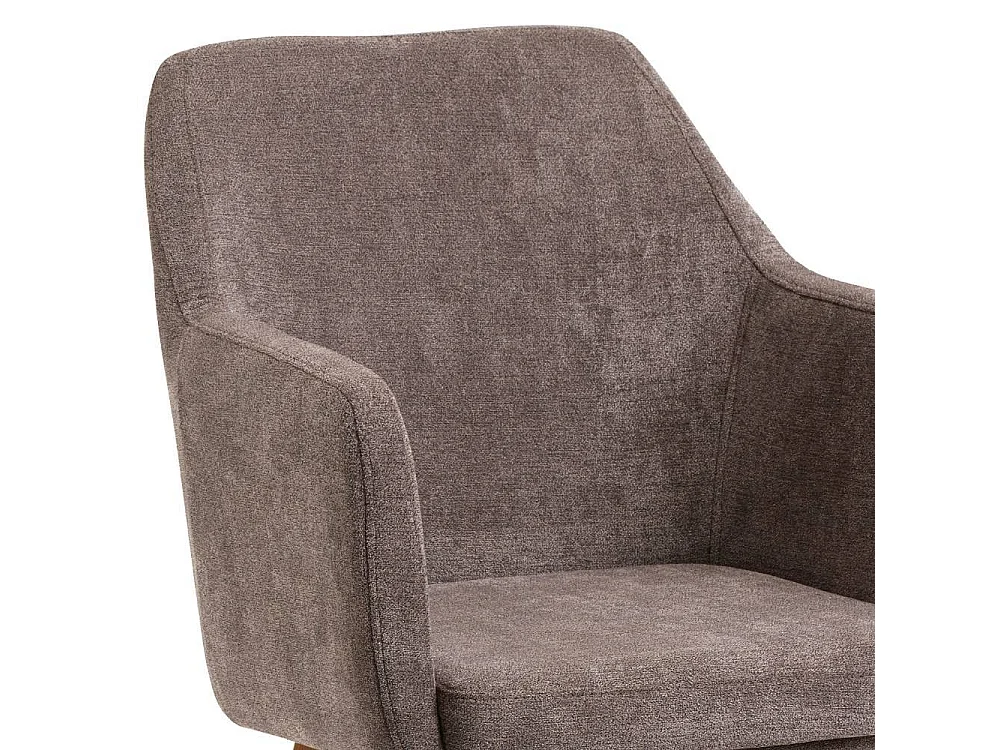 Armlehnstuhl Polsterstuhl in Braun aus Flockstoff