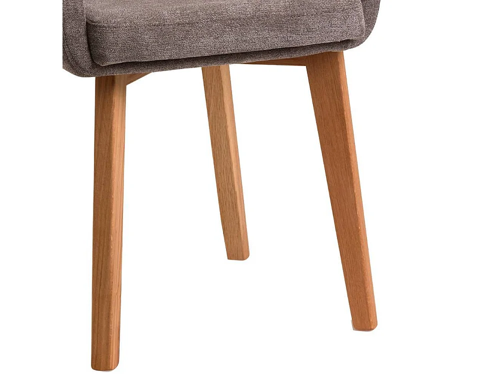 Armlehnstuhl Polsterstuhl in Braun aus Flockstoff