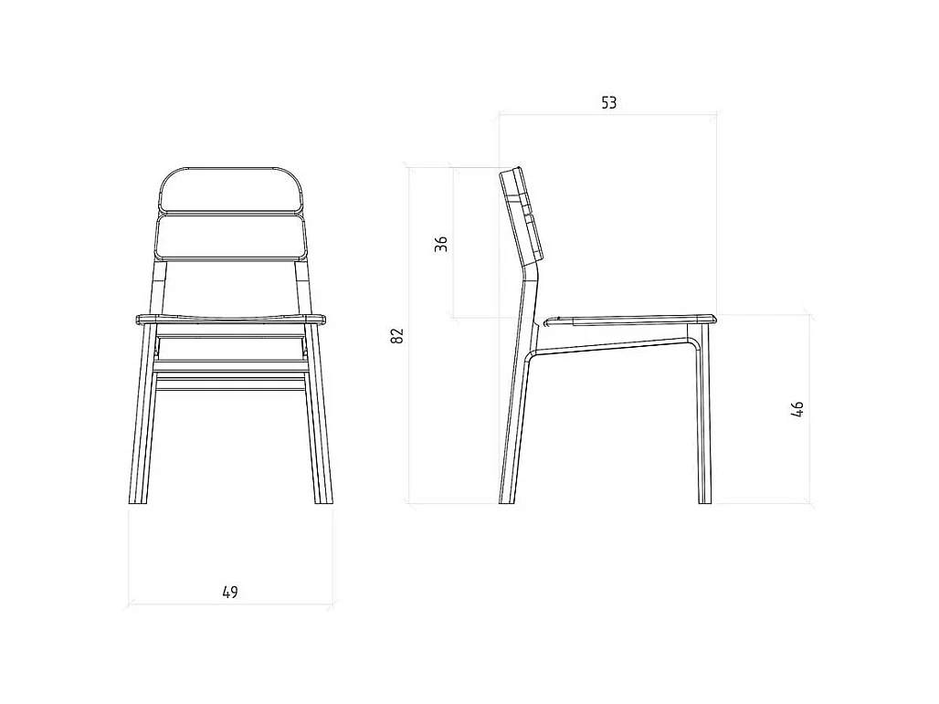 2 Stühle Stuhl Set mit Rückenlehne aus Holz und Gestell aus Massivholz (2er Set)