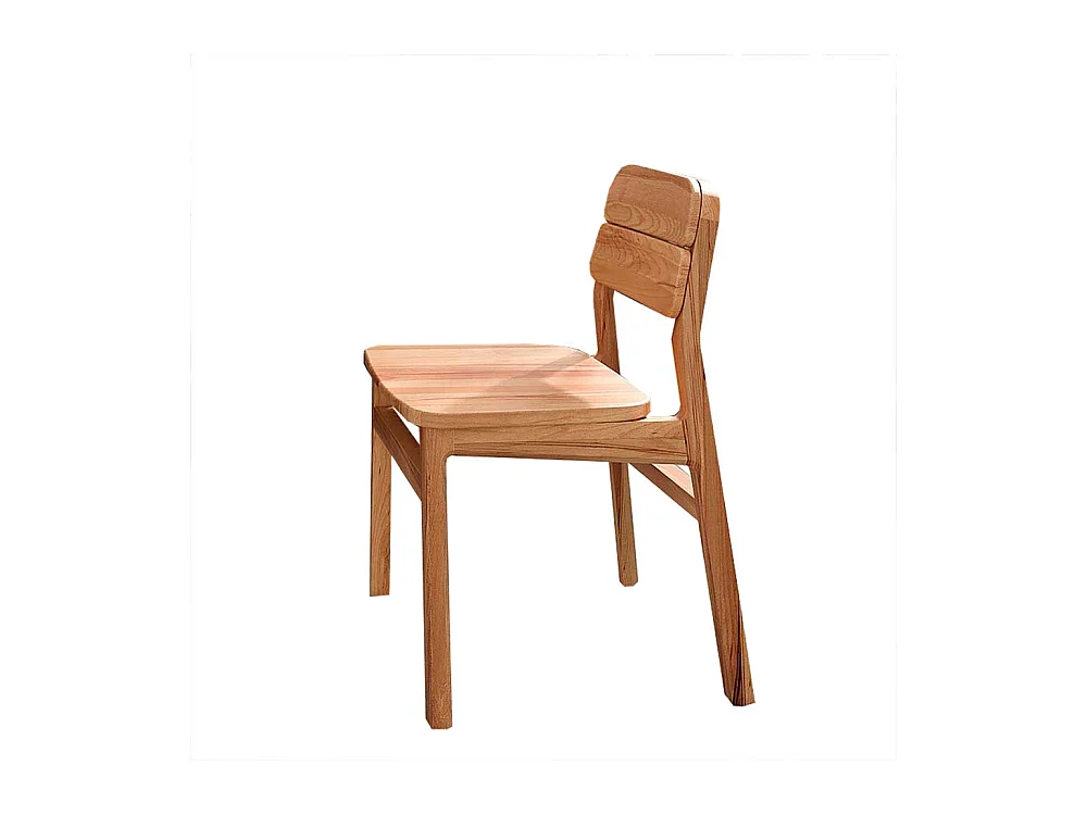 2 Stühle Stuhl Set mit Rückenlehne aus Holz und Gestell aus Massivholz (2er Set)