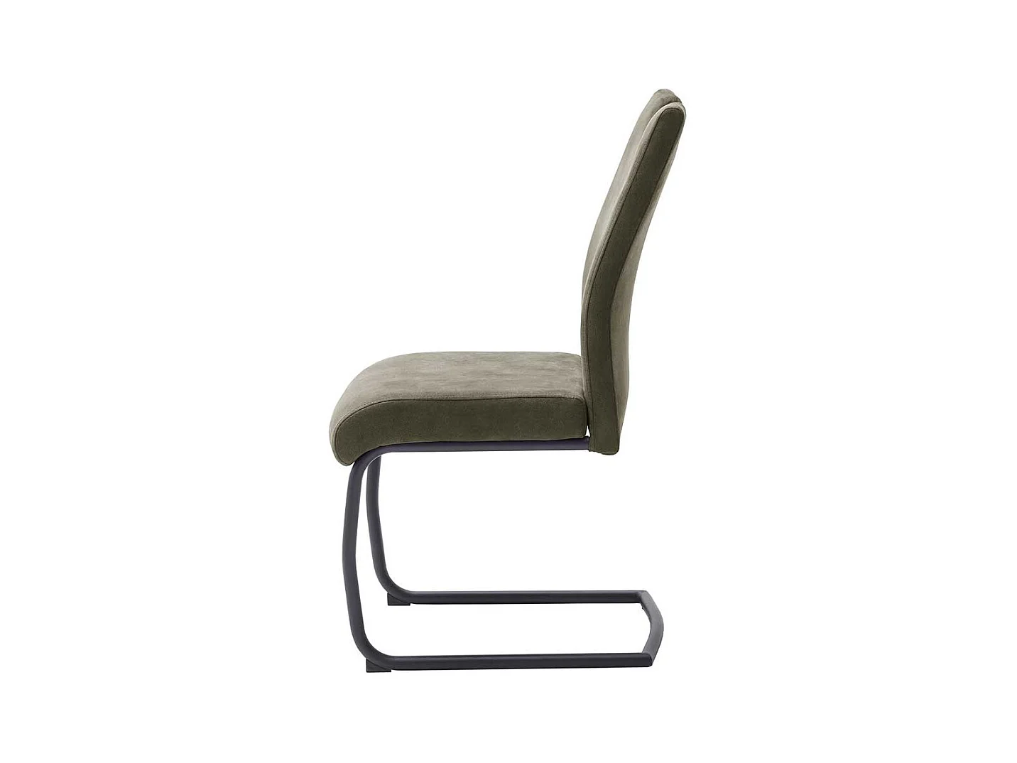 Freischwinger Stühle mit hoher Lehne und Griff Oliv Grün Microfaser (2er Set)