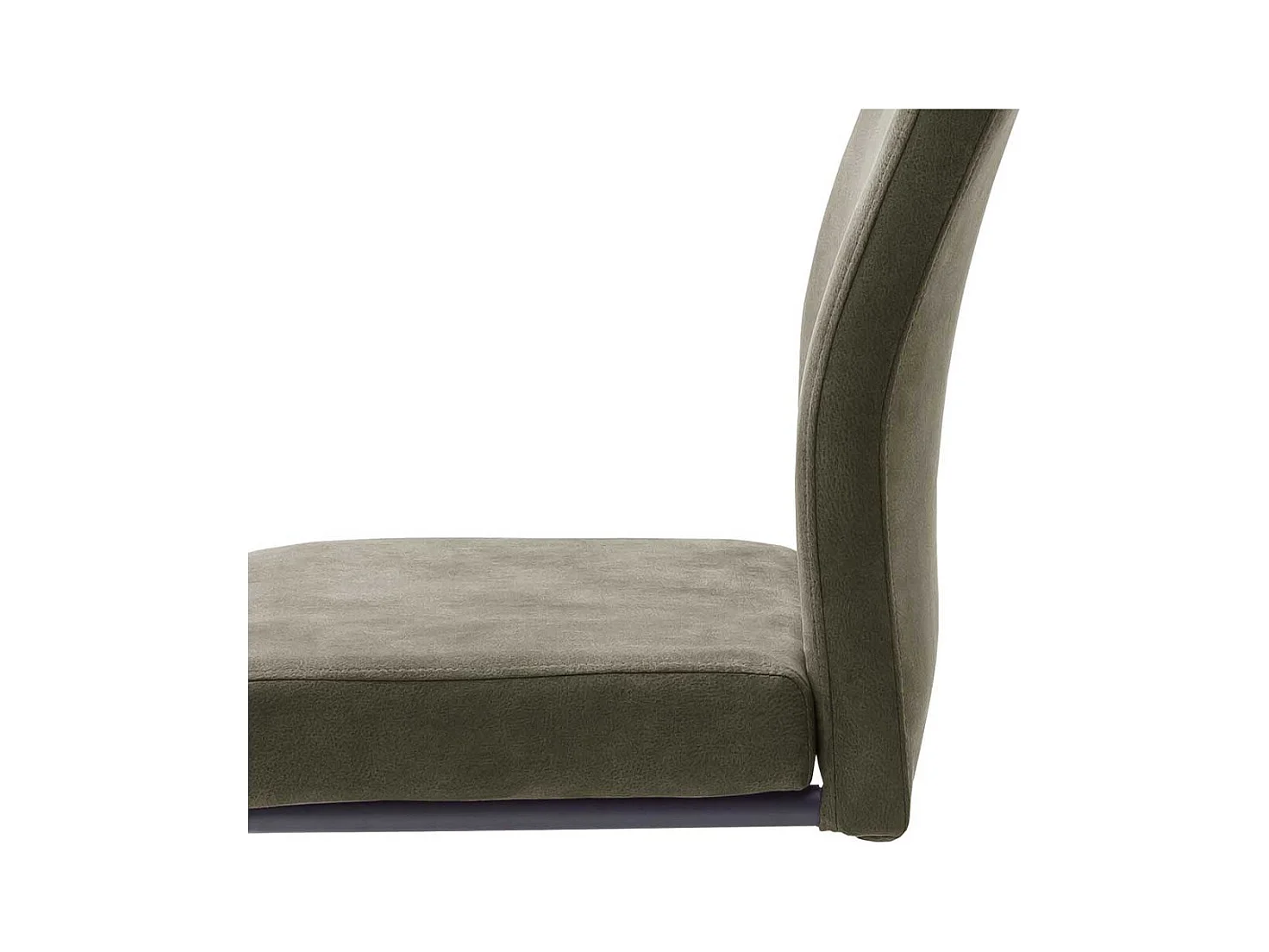 Freischwinger Stühle mit hoher Lehne und Griff Oliv Grün Microfaser (2er Set)