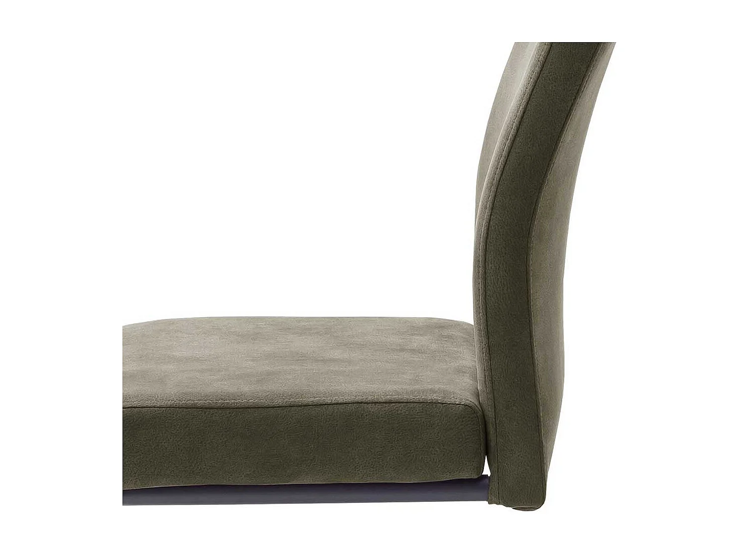 Freischwinger Stühle mit hoher Lehne und Griff Oliv Grün Microfaser (2er Set)