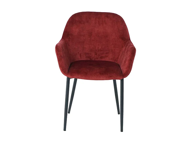 Esszimmerarmlehnstuhl in Dunkelrot Samt Gestell aus Metall (2er Set)