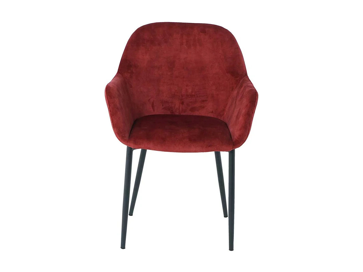 Esszimmerarmlehnstuhl in Dunkelrot Samt Gestell aus Metall (2er Set)