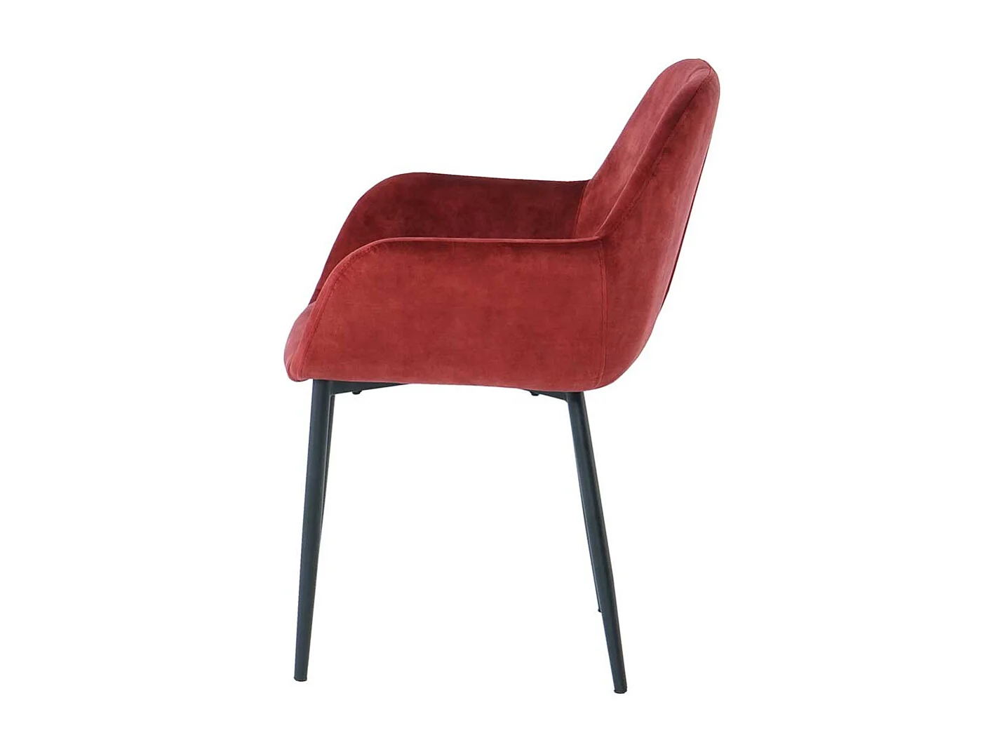 Esszimmerarmlehnstuhl in Dunkelrot Samt Gestell aus Metall (2er Set)