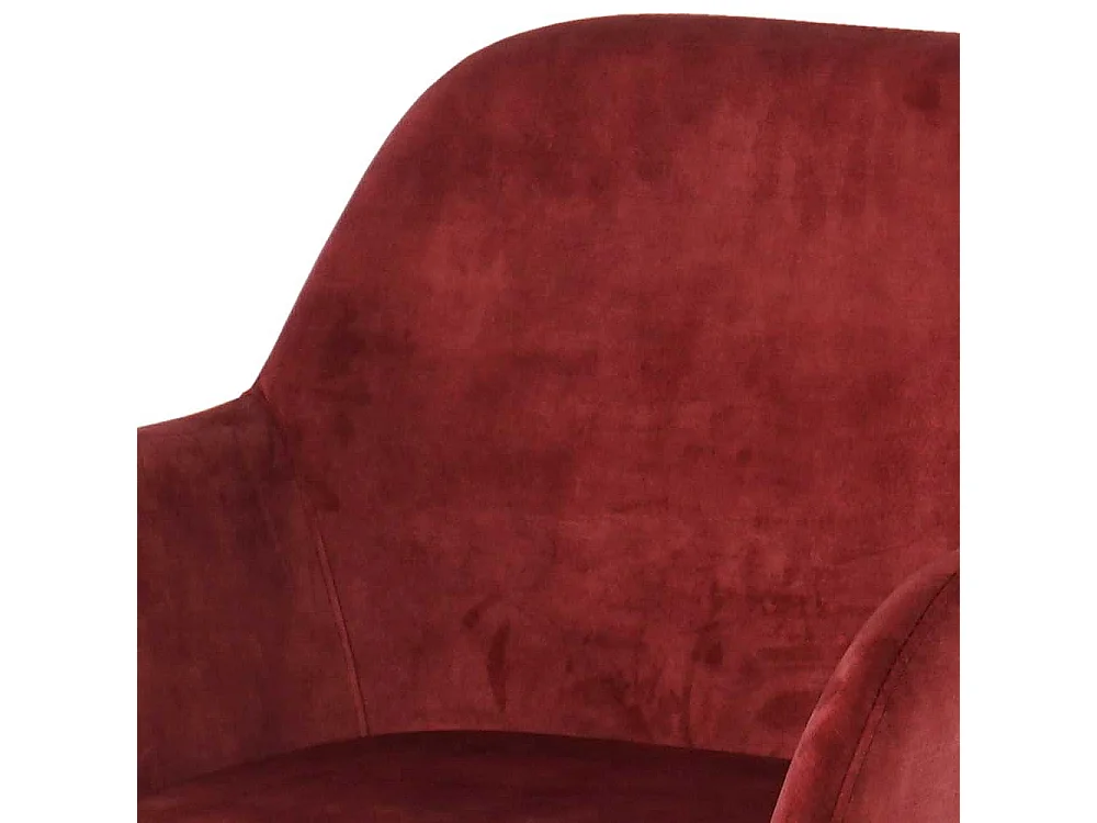 Esszimmerarmlehnstuhl in Dunkelrot Samt Gestell aus Metall (2er Set)