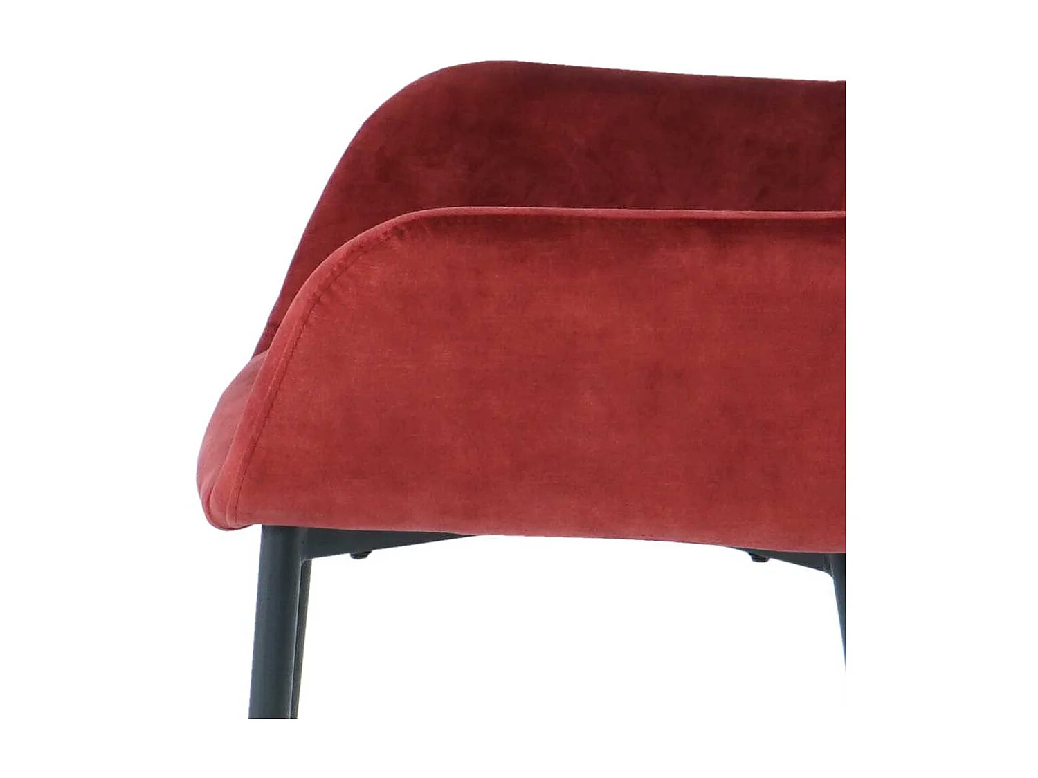 Esszimmerarmlehnstuhl in Dunkelrot Samt Gestell aus Metall (2er Set)