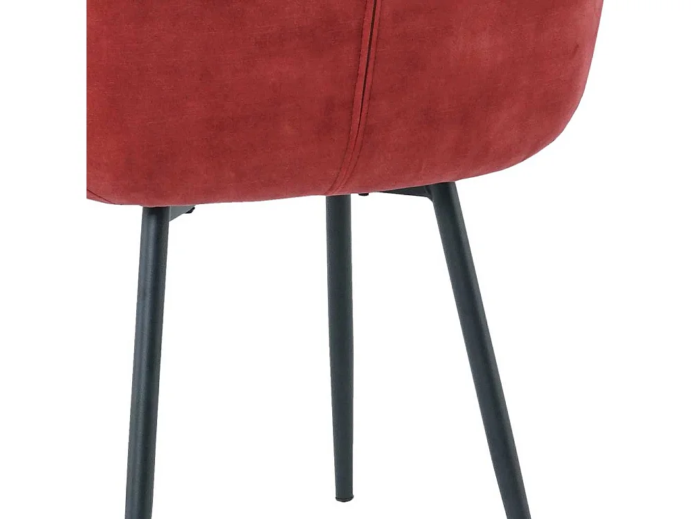 Esszimmerarmlehnstuhl in Dunkelrot Samt Gestell aus Metall (2er Set)