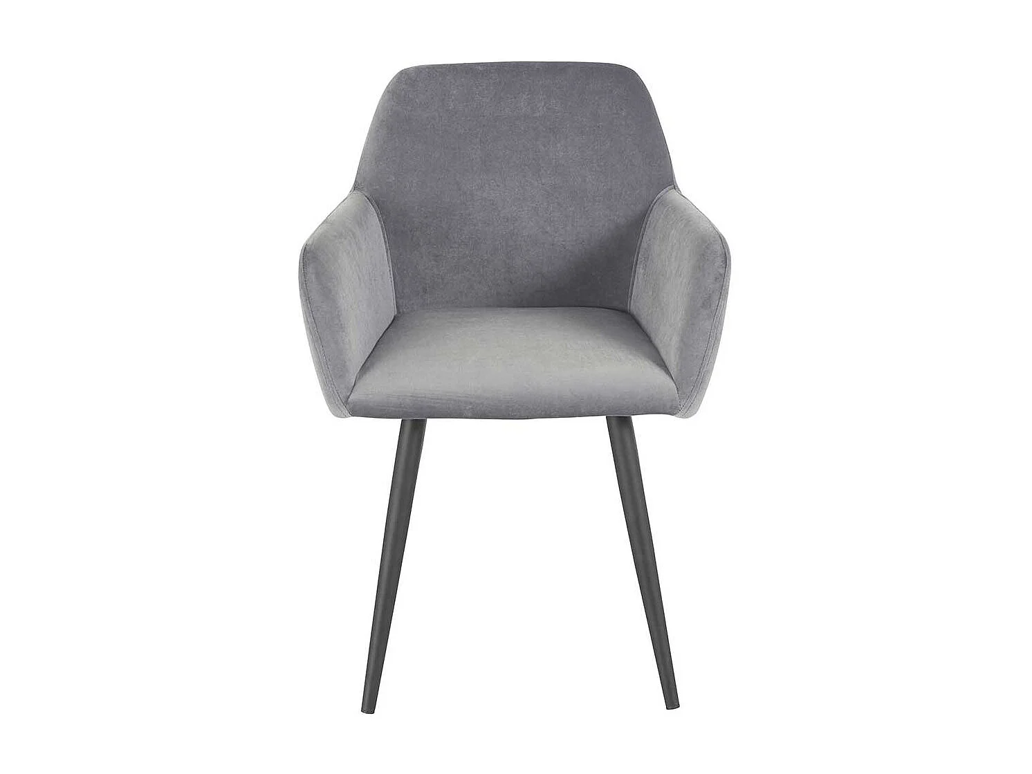 Esszimmerarmlehnstuhl in Grau und Schwarz Gestell aus Metall (2er Set)