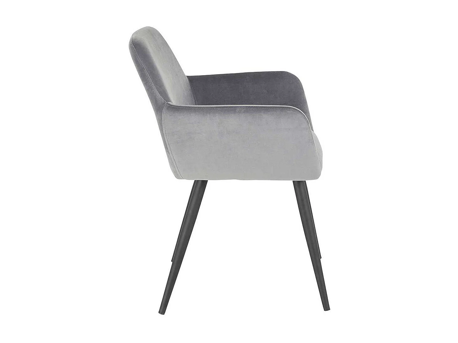 Esszimmerarmlehnstuhl in Grau und Schwarz Gestell aus Metall (2er Set)