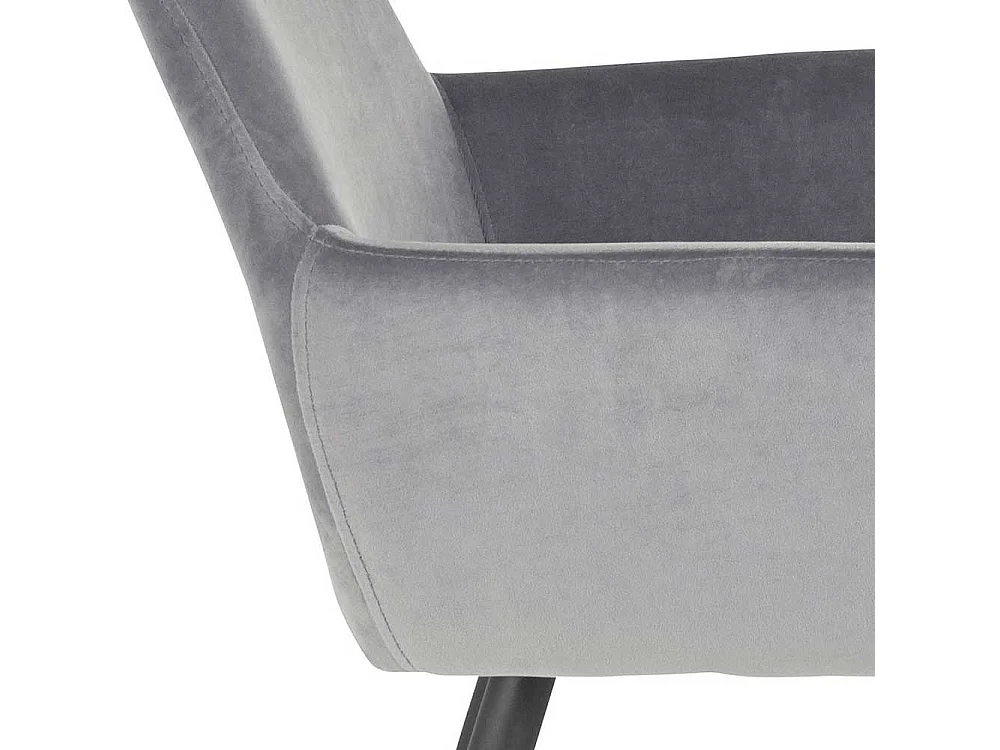 Esszimmerarmlehnstuhl in Grau und Schwarz Gestell aus Metall (2er Set)