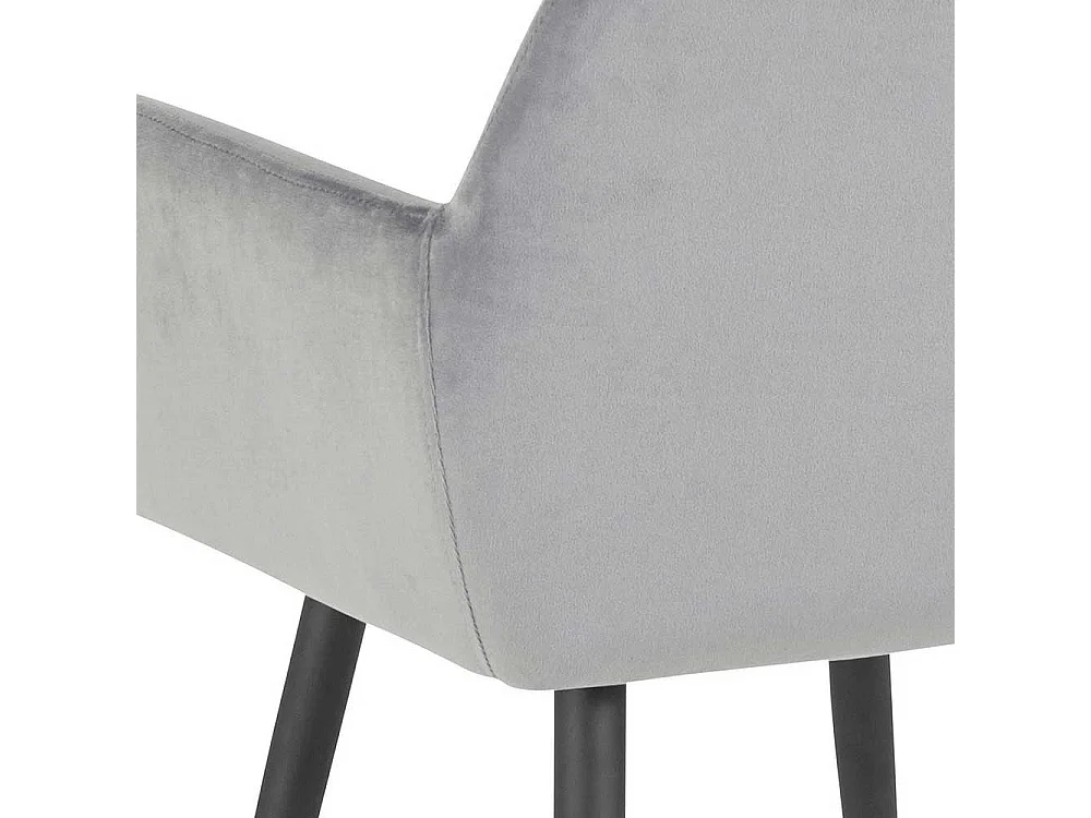 Esszimmerarmlehnstuhl in Grau und Schwarz Gestell aus Metall (2er Set)