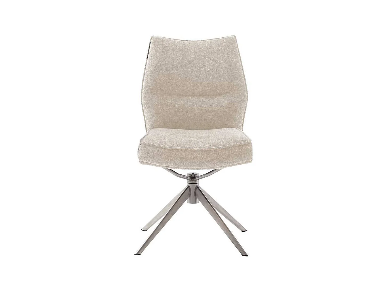 Stuhl Esszimmer Essstuhl in Edelstahlfarben und Cremeweiß (2er Set)