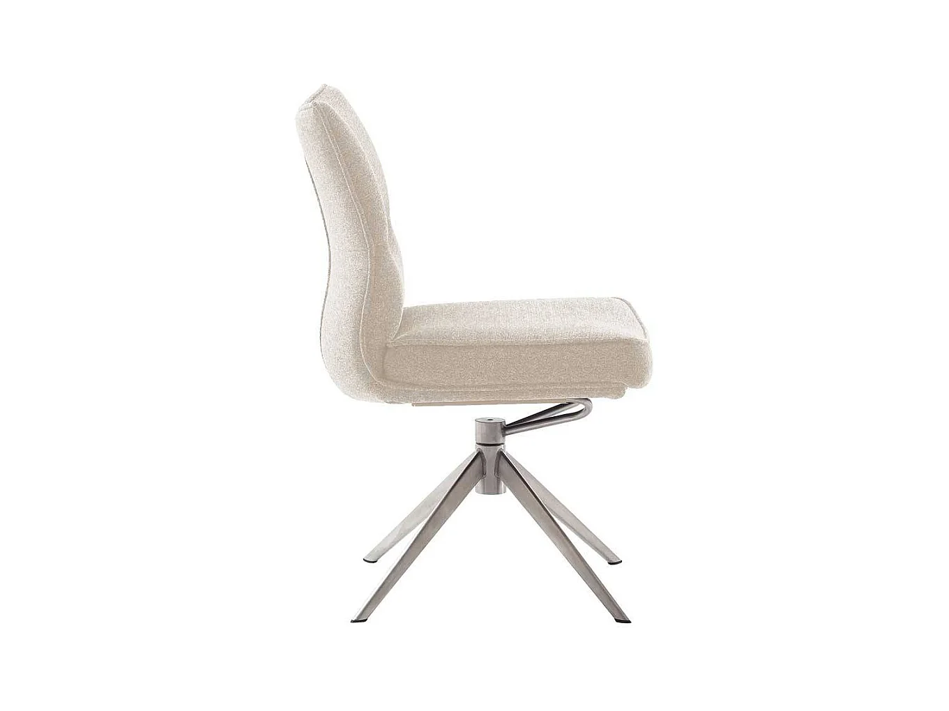 Stuhl Esszimmer Essstuhl in Edelstahlfarben und Cremeweiß (2er Set)