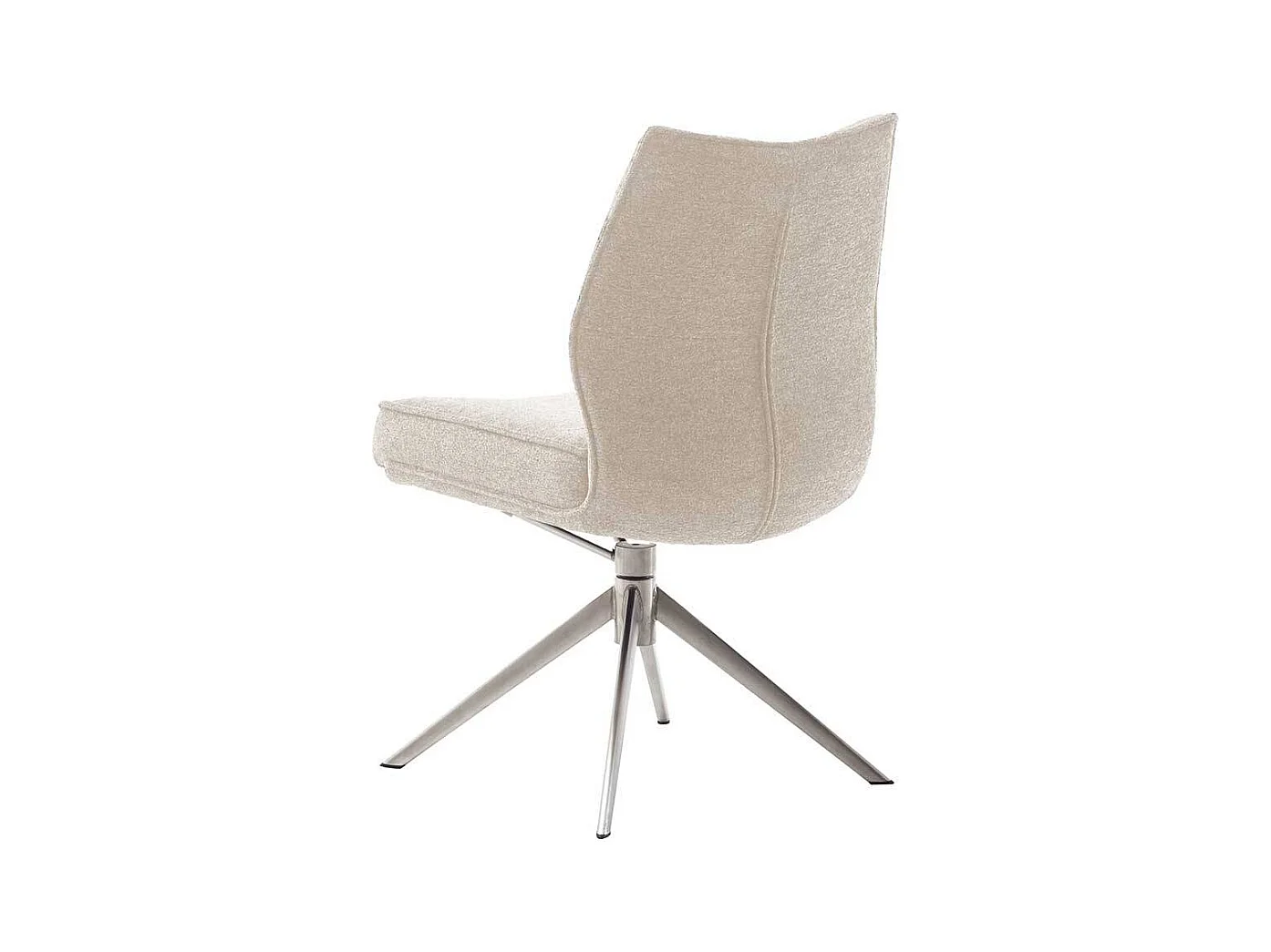 Stuhl Esszimmer Essstuhl in Edelstahlfarben und Cremeweiß (2er Set)