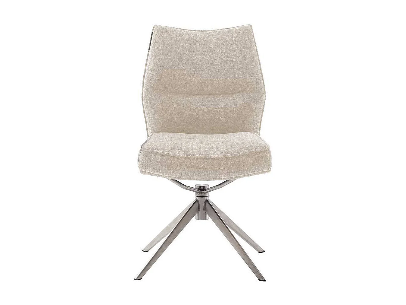 Stuhl Esszimmer Essstuhl in Edelstahlfarben und Cremeweiß (2er Set)