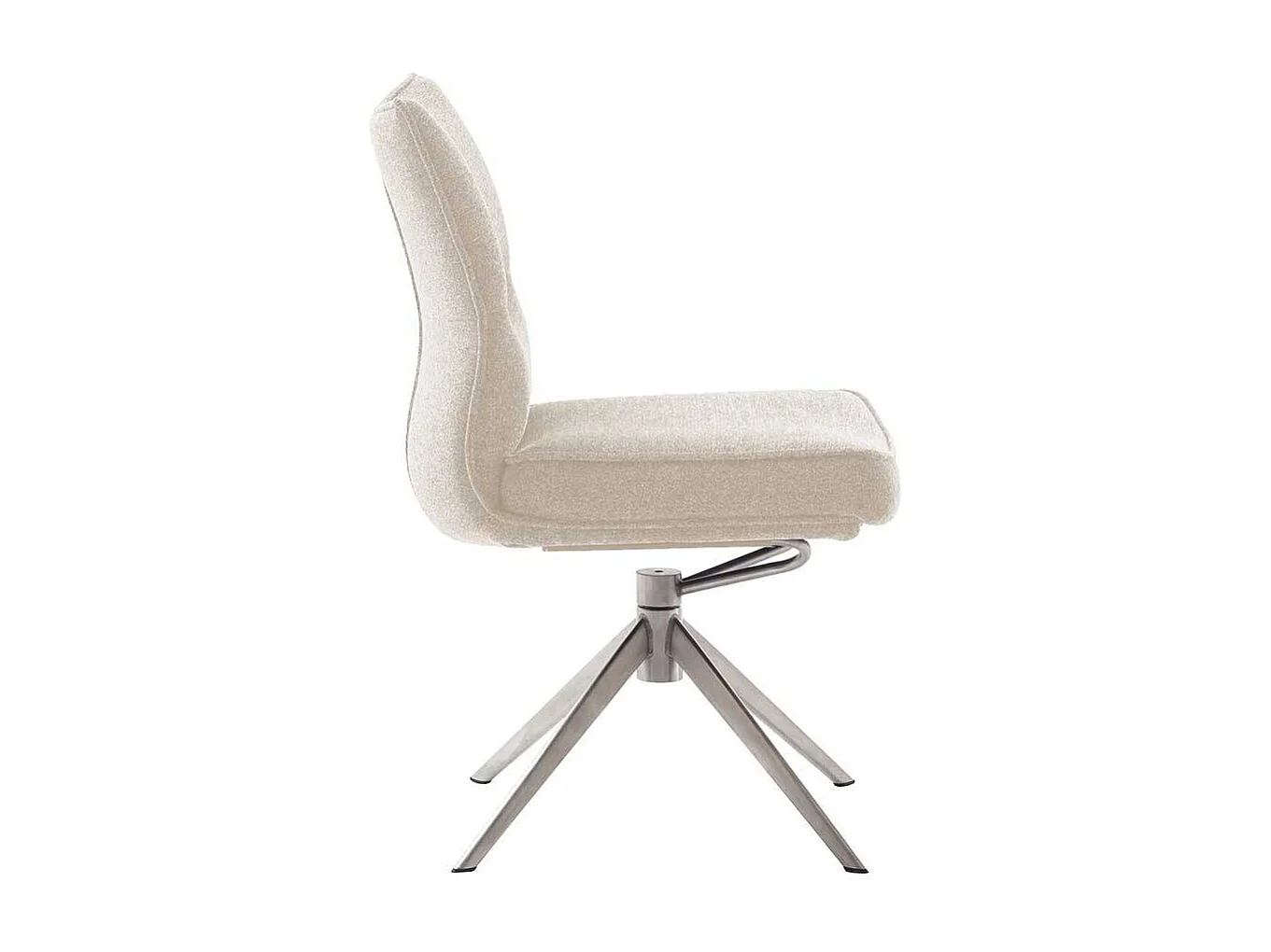 Stuhl Esszimmer Essstuhl in Edelstahlfarben und Cremeweiß (2er Set)