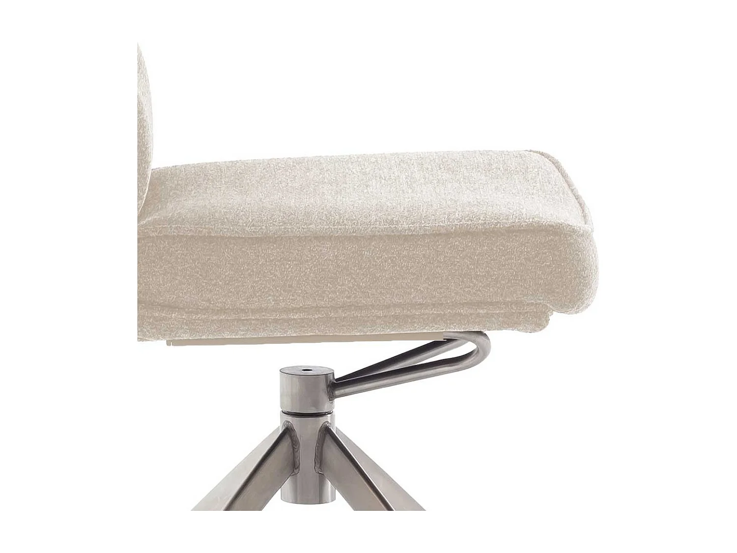 Stuhl Esszimmer Essstuhl in Edelstahlfarben und Cremeweiß (2er Set)