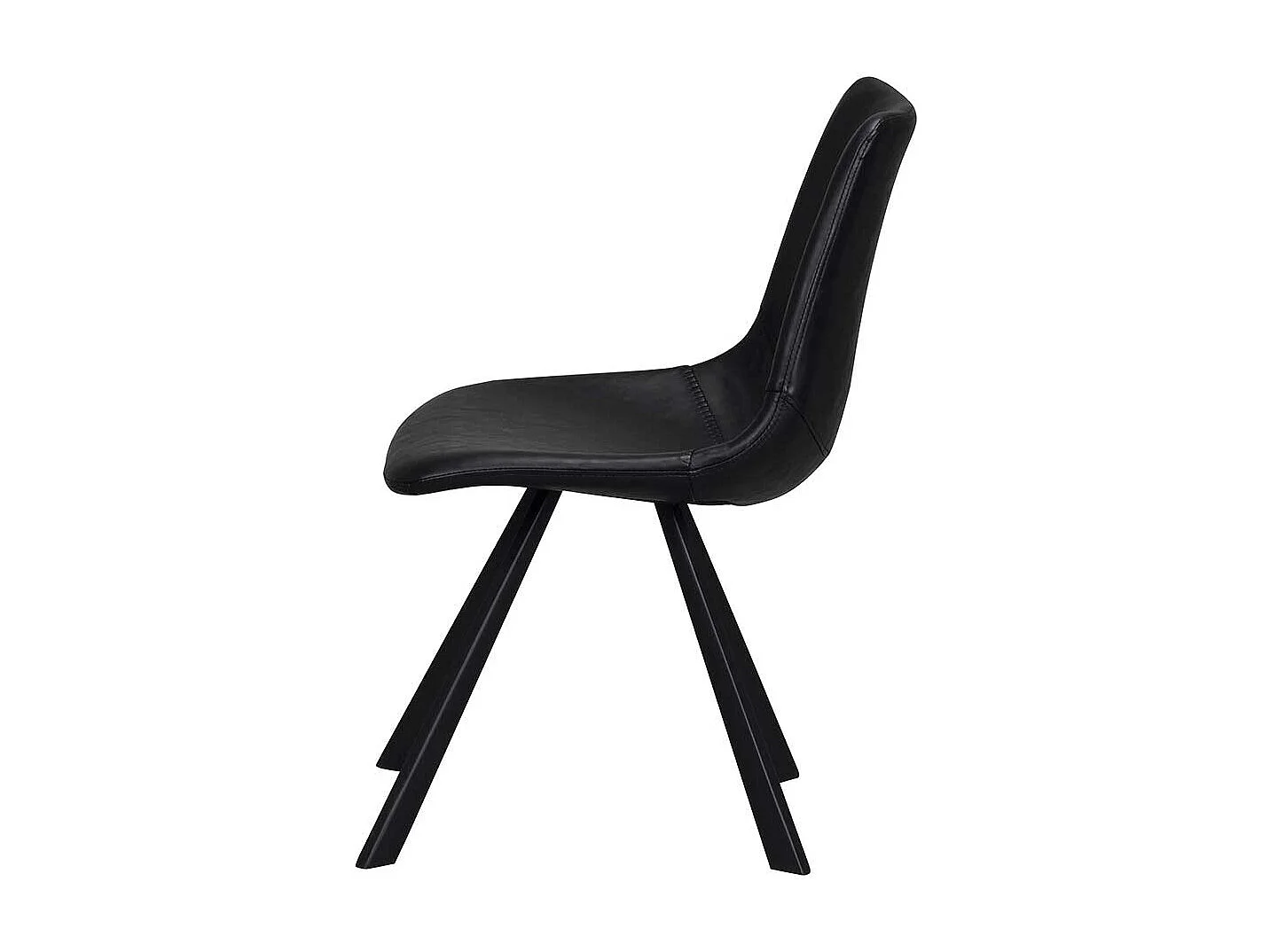 Schalen Esstischstuhl in Schwarz Kunstleder Stahl (2er Set)