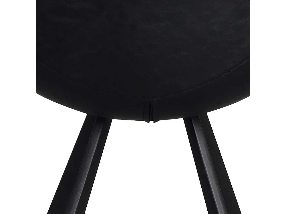 Schalen Esstischstuhl in Schwarz Kunstleder Stahl (2er Set)