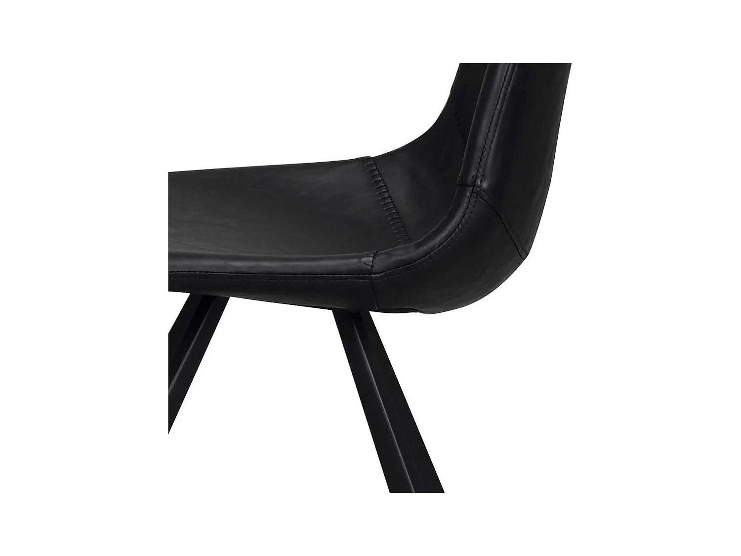 Schalen Esstischstuhl in Schwarz Kunstleder Stahl (2er Set)