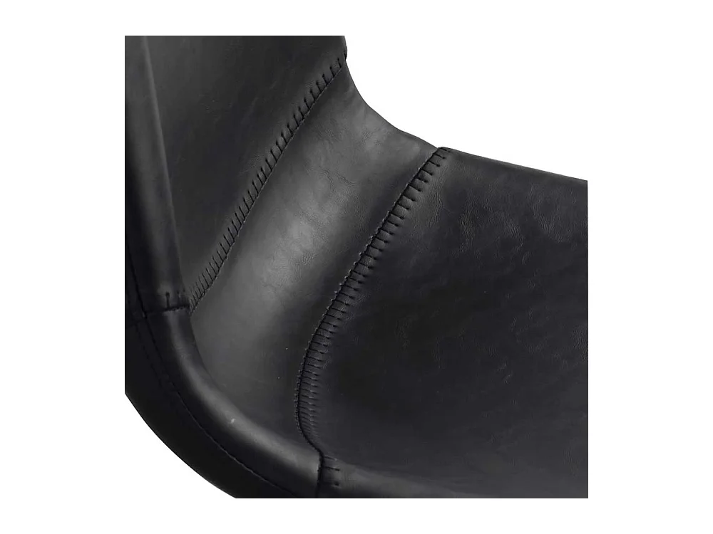 Schalen Esstischstuhl in Schwarz Kunstleder Stahl (2er Set)