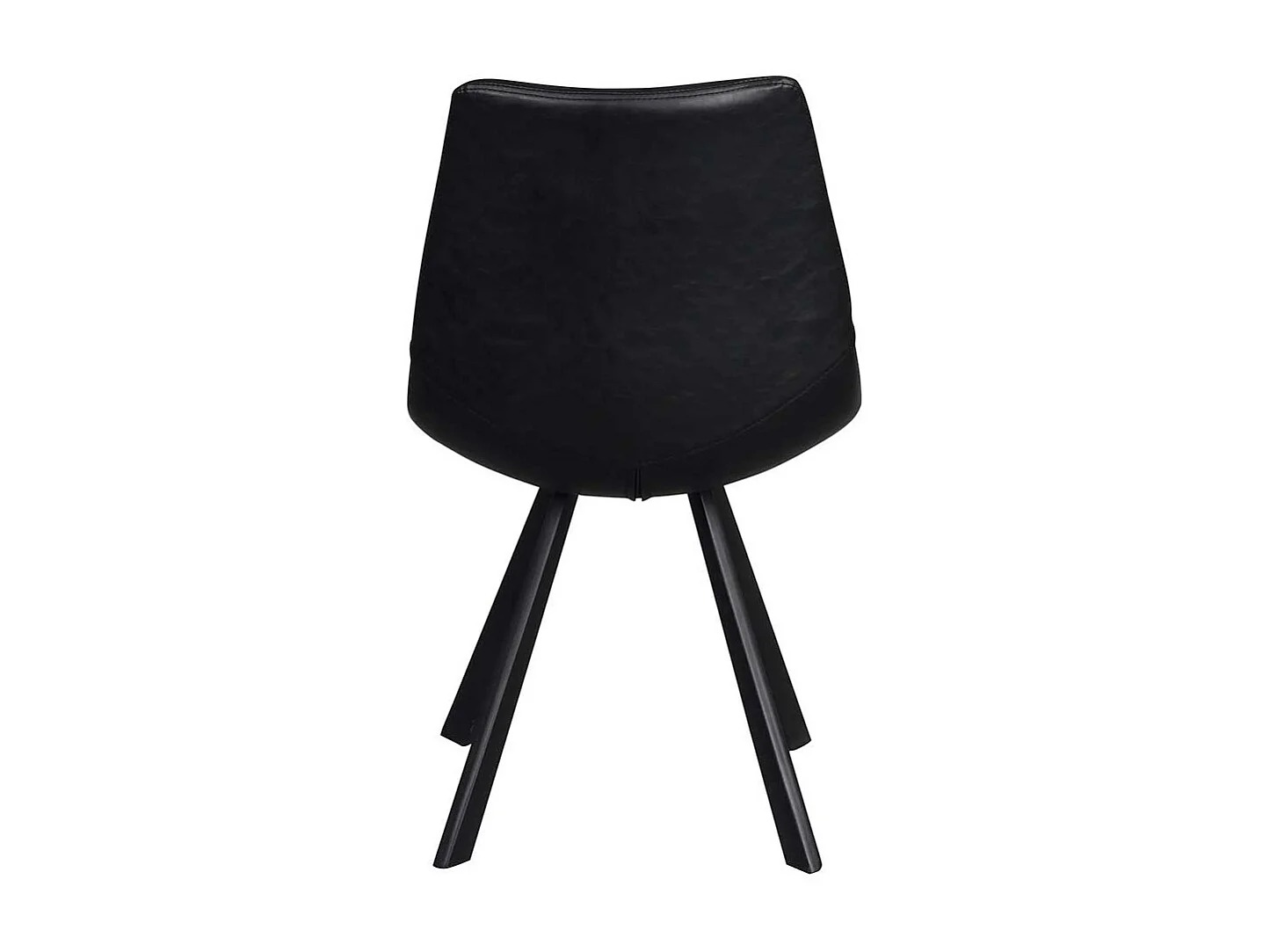 Schalen Esstischstuhl in Schwarz Kunstleder Stahl (2er Set)